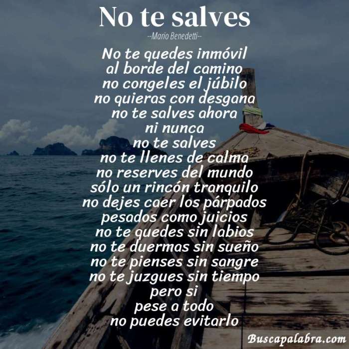 No te salves mario benedetti