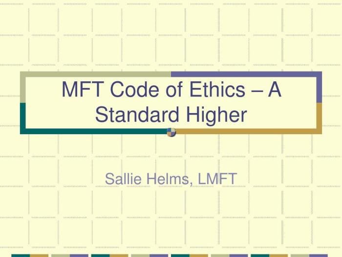 Mft code of ethics california